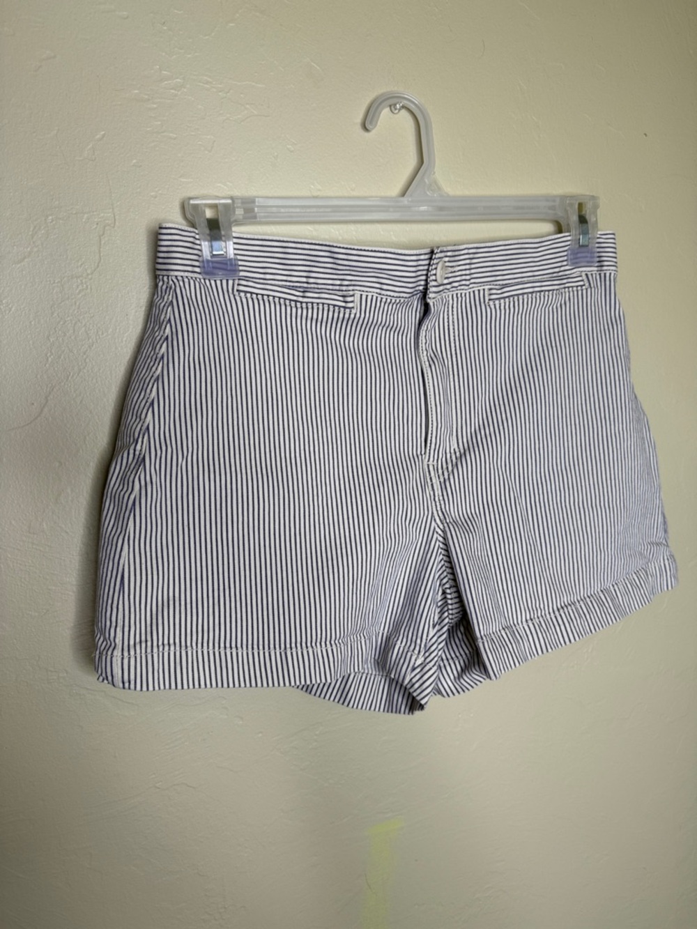 Madewell The Emmett High Waist Striped Women's Shorts - Navy/White - Picture 3 of 8